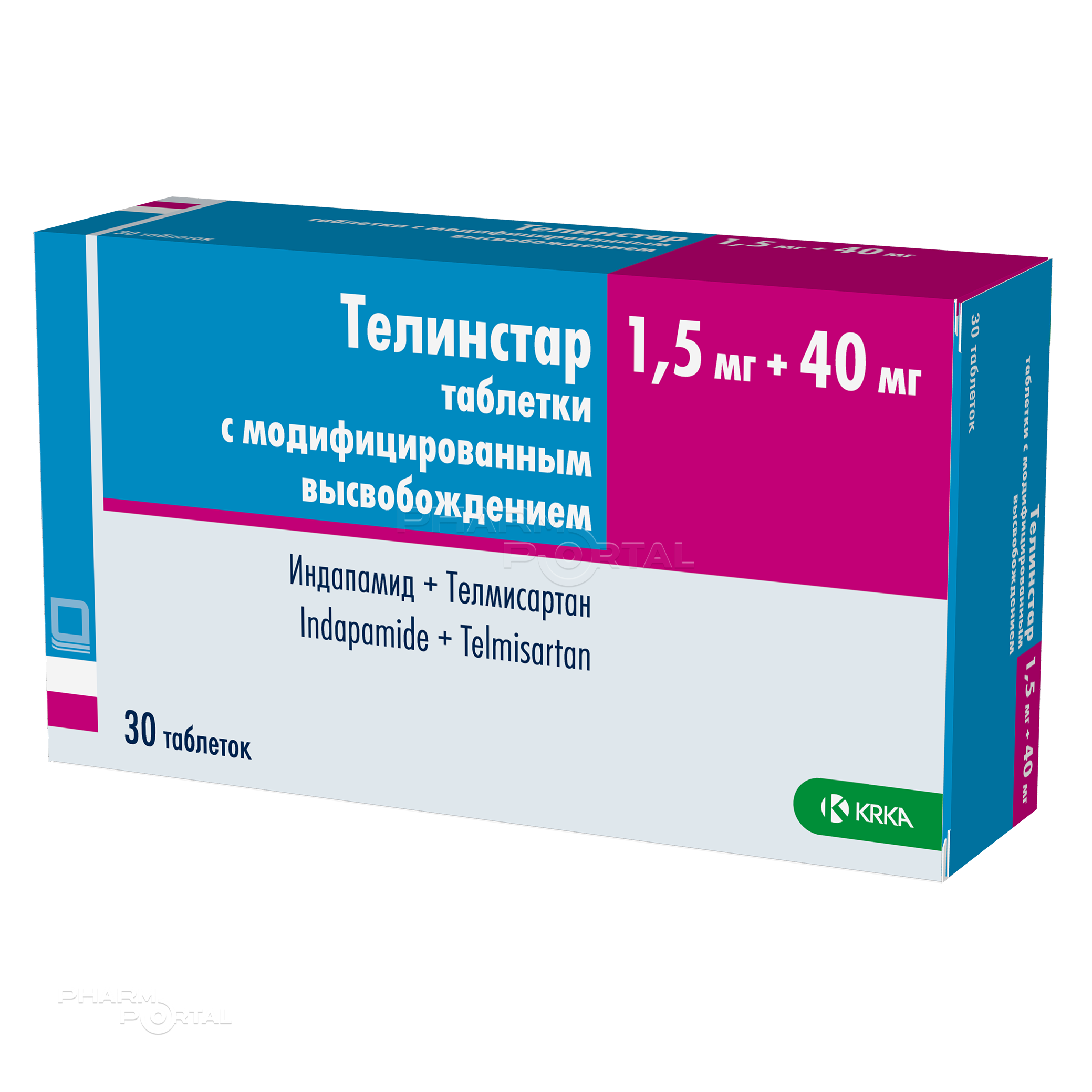 ТЕЛИНСТАР 1.5мг+40мг N30 табл с модиф высв КРКА, Д. Д., НОВО МЕСТО