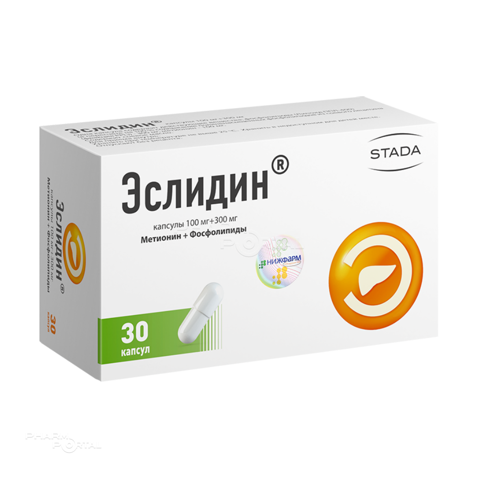 ЭСЛИДИН 100мг+300мг N30 капс НИЖФАРМ (АО)