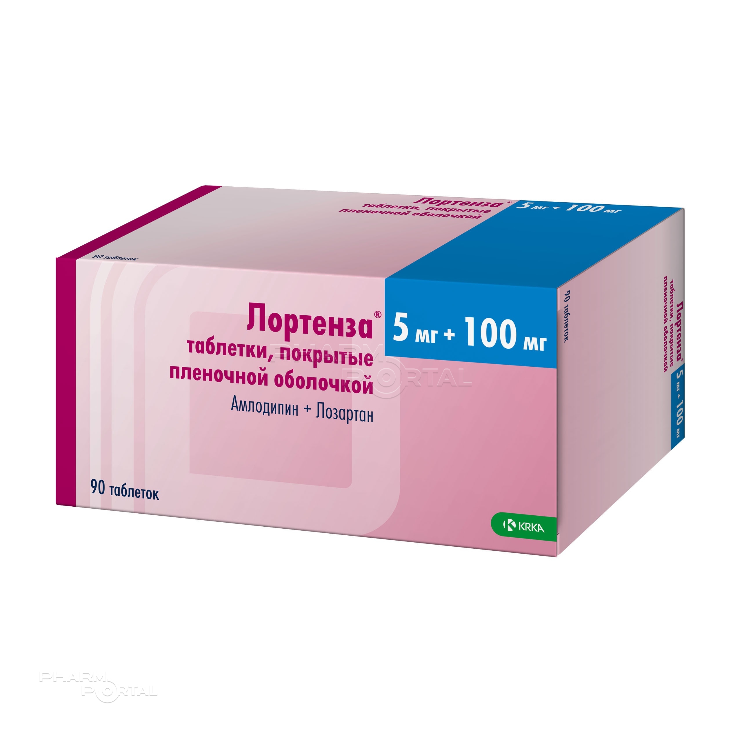 ЛОРТЕНЗА 5мг+100мг N90 табл п.п.о. КРКА-РУС