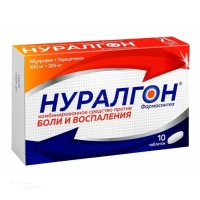 НУРАЛГОН ФАРМАСИНТЕЗ 400мг+325мг N10 табл п.п.о. ФАРМАСИНТЕЗ