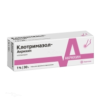 КЛОТРИМАЗОЛ-АКРИХИН 1% x 30г N1 мазь д/наружн прим АКРИХИН