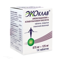 ЭКОКЛАВ 875мг+125мг N14 табл п.п.о. АВВА РУС