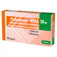 РАБЕПРАЗОЛ-КРКА 20мг N28 табл кишечн-раств п.п.о. КРКА, Д. Д., НОВО МЕСТО