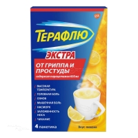 ТЕРАФЛЮ ЭКСТРА 650мг+10мг+20мг x 15г N4 пор д/пригот р-ра д/приема внутрь лимон ДЕЛФАРМ ОРЛЕАНС