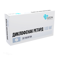 ДИКЛОФЕНАК РЕТАРД 100мг N20 табл кишечн-раств с пролонгир высв п.п.о. ОЗОН