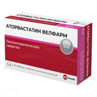 АТОРВАСТАТИН ВЕЛФАРМ 10мг N90 табл п.п.о. ВЕЛФАРМ-М
