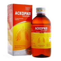 АСКОРИЛ ЭКСПЕКТОРАНТ 4мг/10мл+100мг/10мл+2мг/10мл x 200мл N1 сироп в комплекте: колпачок мерный ГЛЕНМАРК ФАРМАСЬЮТИКАЛС