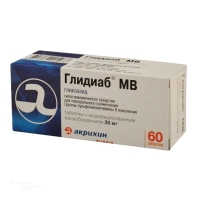 ГЛИДИАБ МВ 30мг N60 табл с модиф высв АКРИХИН