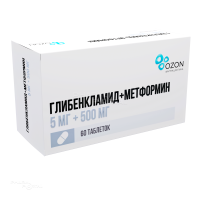 ГЛИБЕНКЛАМИД + МЕТФОРМИН 5мг+500мг N60 табл п.п.о. ОЗОН