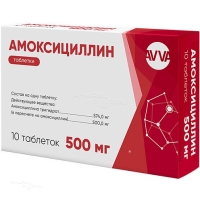 АМОКСИЦИЛЛИН 500мг N10 табл АВВА РУС
