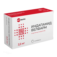 ИНДАПАМИД ВЕЛФАРМ 2.5мг N40 табл п.п.о. ВЕЛФАРМ-М