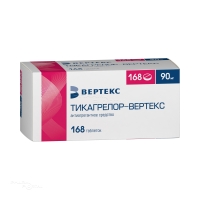 ТИКАГРЕЛОР - ВЕРТЕКС 90мг N168 табл п.п.о. ВЕРТЕКС