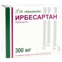 ИРБЕСАРТАН 300мг N30 табл п.п.о. ПРАНАФАРМ