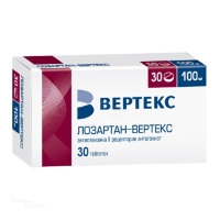 ЛОЗАРТАН-ВЕРТЕКС 100мг N30 табл п.п.о. ВЕРТЕКС