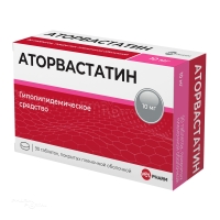 АТОРВАСТАТИН 10мг N90 табл п.п.о. ВЕЛФАРМ-М