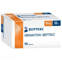 МЕМАНТИН-ВЕРТЕКС 20мг N90 табл п.п.о. ВЕРТЕКС