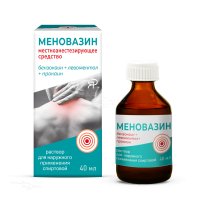 МЕНОВАЗИН 1г/100мл+2.5г/100мл+1г/100мл x 40мл N1 р-р д/наружн прим спирт ЯРОСЛАВСКАЯ ФАРМАЦЕВТИЧЕСКАЯ ФАБРИКА
