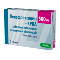ЛЕВОФЛОКСАЦИН-КРКА 500мг N5 табл п.п.о. КРКА, Д. Д., НОВО МЕСТО