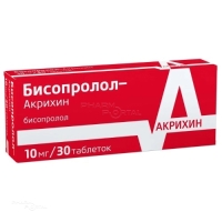 БИСОПРОЛОЛ-АКРИХИН 10мг N30 табл п.п.о. ЮНИЧЕМ ЛАБОРАТОРИЕС