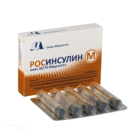 РОСИНСУЛИН М МИКС 30/70 МЕДСИНТЕЗ 100МЕ/мл x 3мл N5 сусп п/к введ ЗАВОД МЕДСИНТЕЗ