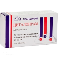 ЦИТАЛОПРАМ 10мг N30 табл п.п.о. ПРАНАФАРМ