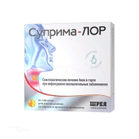 СУПРИМА-ЛОР 600мкг+1.2мг N16 табл д/рассасыв апельс ШРЕЯ ЛАЙФ САЕНСИЗ