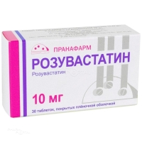 РОЗУВАСТАТИН 10мг N30 табл п.п.о. ПРАНАФАРМ