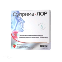 СУПРИМА-ЛОР 600мкг+1.2мг N16 табл д/рассасыв клубн ШРЕЯ ЛАЙФ САЕНСИЗ