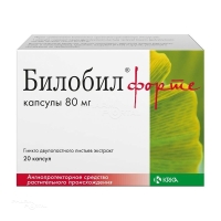 БИЛОБИЛ ФОРТЕ 80мг N20 капс КРКА, Д. Д., НОВО МЕСТО