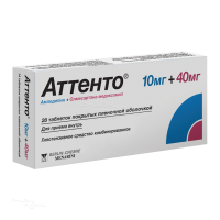 АТТЕНТО 10мг+40мг N28 табл п.п.о. ДАИИЧИ САНКИО ЕУРОПЕ