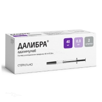 ДАЛИБРА 40мг/0.8мл x 800мкл N2 р-р п/к введ в комплекте: салфетка спиртовая (2) БИОКАД