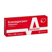 КЛОПИДОГРЕЛ-АКРИХИН 75мг N30 табл п.п.о. МИКРО ЛАБС