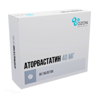 АТОРВАСТАТИН 40мг N90 табл п.п.о. ОЗОН
