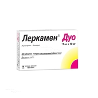 ЛЕРКАМЕН ДУО 10мг+10мг N28 табл п.п.о. РЕКОРДАТИ ИНДУСТРИА КИМИКА Е ФАРМАСЕУТИКА