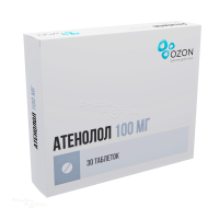 АТЕНОЛОЛ 100мг N30 табл п.п.о. ОЗОН