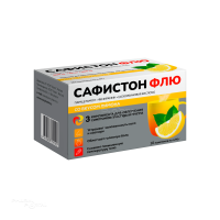 САФИСТОН ФЛЮ 200мг+500мг+25мг x 4.95г N10 пор д/пригот р-ра д/приема внутрь лимон ОЗОН