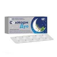 СОННОРМ ДУО 3мг+1.16мг+28мг N20 табл п.п.о. ФАРМСТАНДАРТ-ЛЕКСРЕДСТВА