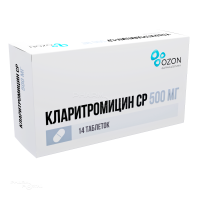 КЛАРИТРОМИЦИН СР 500мг N14 табл с пролонгир высв п.п.о. ОЗОН