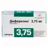ДИФЕРЕЛИН 3.75мг x 3.75мг N1 лиоф д/пригот сусп в/м введ с пролонгир высв в комплекте: игла (2), растворитель (ампула) 2 мл, шприц ИПСЕН ФАРМА БИОТЕК
