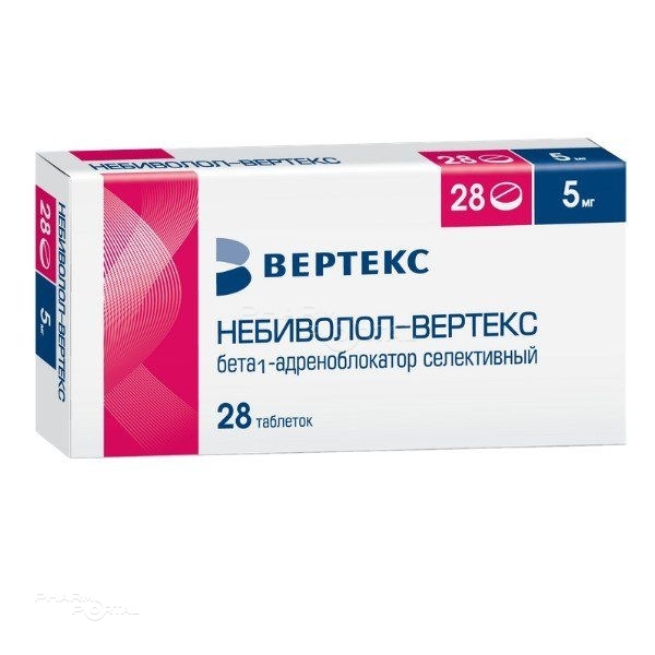 НЕБИВОЛОЛ-ВЕРТЕКС 5мг N28 табл ВЕРТЕКС