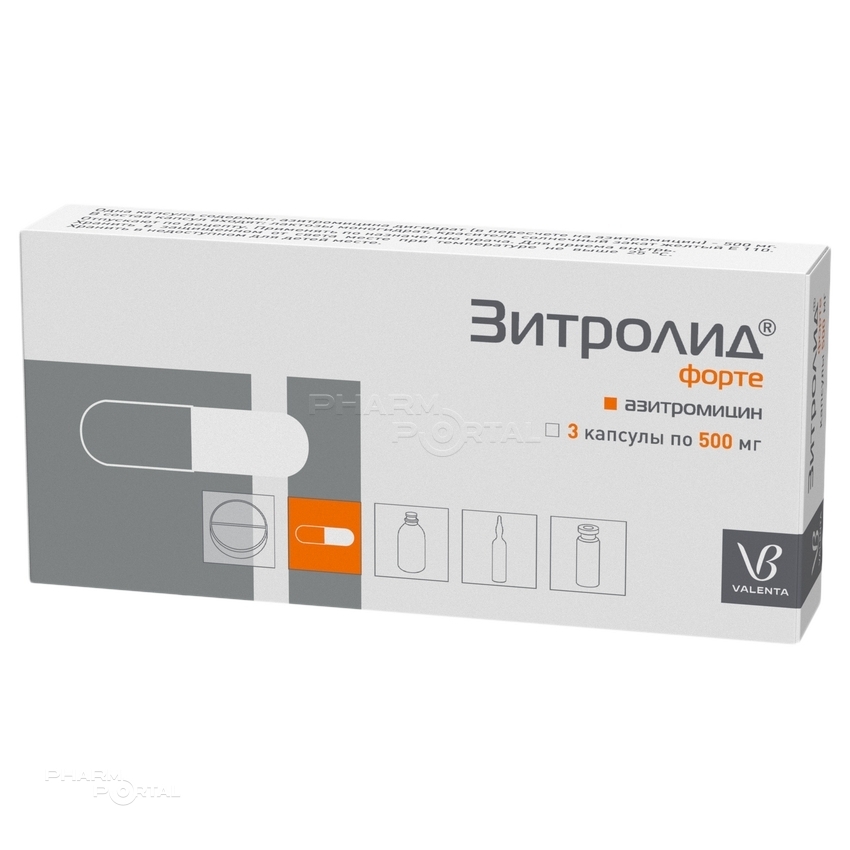 ЗИТРОЛИД ФОРТЕ 500мг N3 капс ВАЛЕНТА ФАРМАЦЕВТИКА
