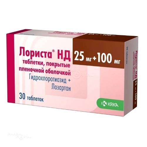 ЛОРИСТА НД 25мг+100мг N30 табл п.п.о. КРКА-РУС