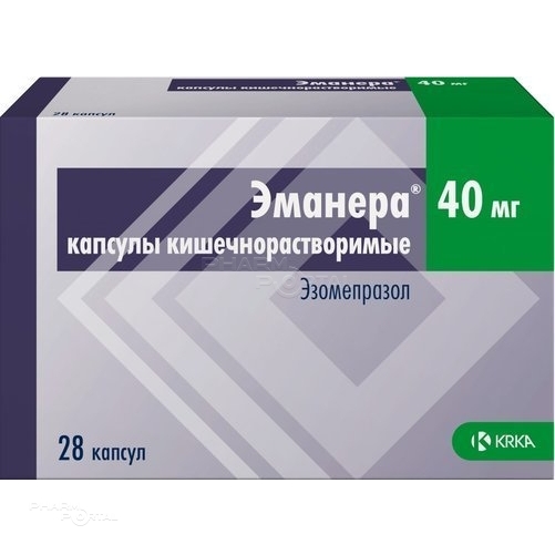 ЭМАНЕРА 40мг N28 капс кишечн-раств КРКА, Д. Д., НОВО МЕСТО