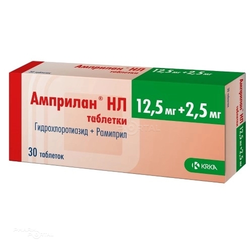 АМПРИЛАН НЛ 12.5мг+2.5мг N30 табл КРКА, Д. Д., НОВО МЕСТО