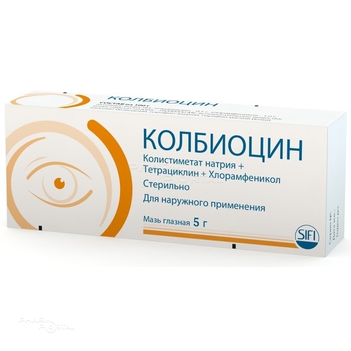 КОЛБИОЦИН 18млн.МЕ/100г+0.5г/100г+1г/100г x 5г N1 мазь глазн СИФИ