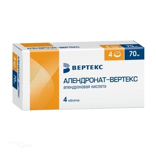АЛЕНДРОНАТ-ВЕРТЕКС 70мг N4 табл ВЕРТЕКС