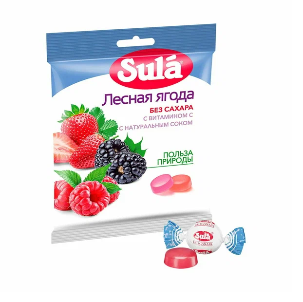 Зула леденцы б/сах 60г лесная ягода